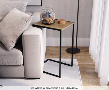 Mesa de Apoio para Sofá Hanover e Preto Industrial | Westwing