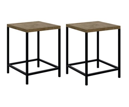Jogo de Mesa com 4 Bancos Quadra Vermont e Preto | Westwing