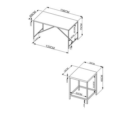 Jogo de Mesa com 4 Bancos Quadra Vermont e Preto | Westwing