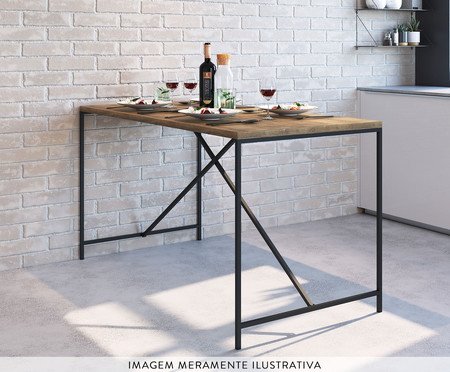 Jogo de Mesa com 4 Bancos Quadra Vermont e Preto | Westwing