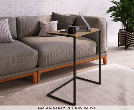Mesa de Apoio para Sofá Hanover e Preto Industrial | Westwing