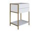 Mesa de Cabeceira com 2 Gavetas Branco e Dourado Industrial, multicolor | WestwingNow