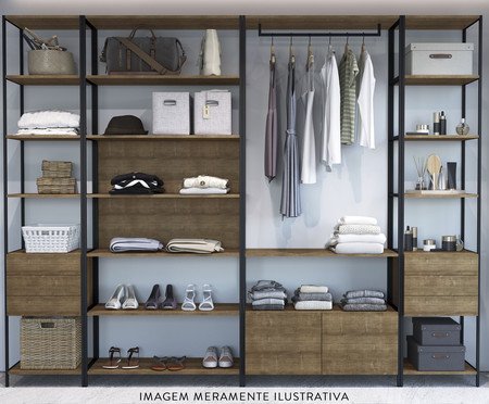 Jogo de Estantes para Closet com 8 Gavetas Vermont e Preto | Westwing