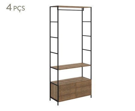 Jogo de Estantes para Closet com 8 Gavetas Vermont e Preto | Westwing