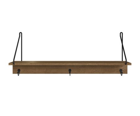 Prateleira Decorativa com Ganchos Vermont e Preto | Westwing