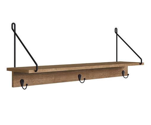 Prateleira Decorativa com Ganchos Vermont e Preto, multicolor | WestwingNow