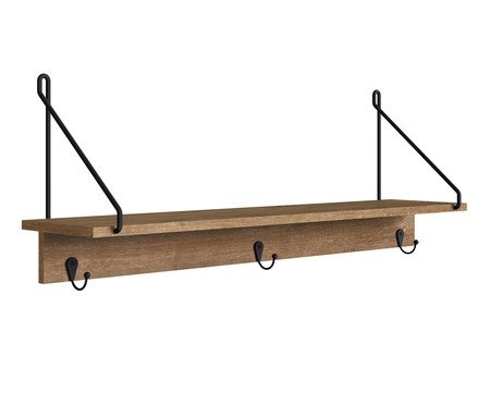 Prateleira Decorativa com Ganchos Vermont e Preto | Westwing