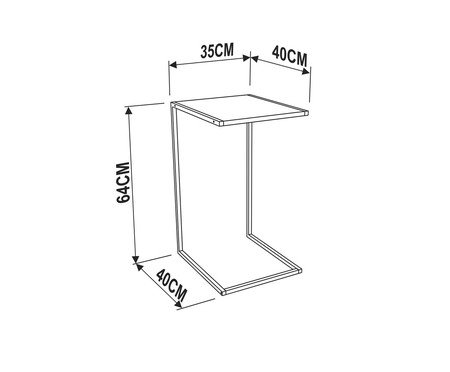 Mesa de Apoio para Sofá Preto Industrial | Westwing