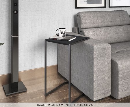 Mesa de Apoio para Sofá Preto Industrial | Westwing