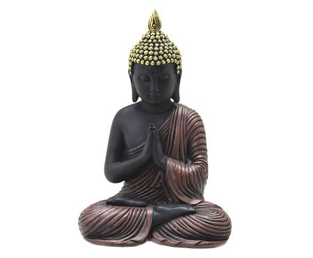 Imagem Buda Meditação Marrom Preto e Dourado | Westwing