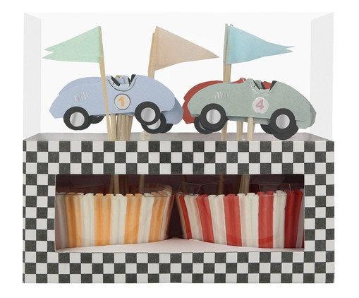 Jogo de Cupcake Carros de Corrida Colorido, multicolor | WestwingNow