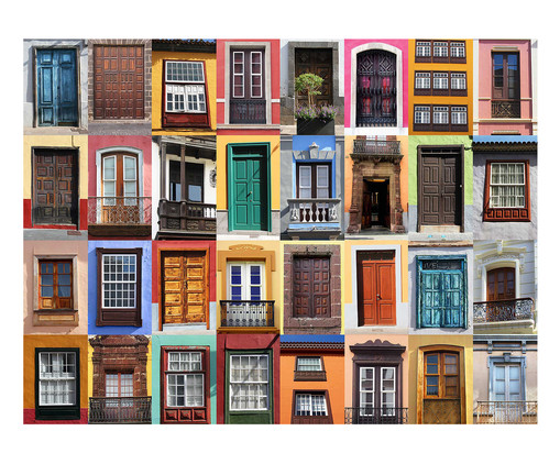 Placa de Madeira Doors, Multicolorido | WestwingNow