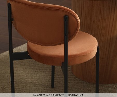 Cadeira Round em Veludo Terracota | Westwing