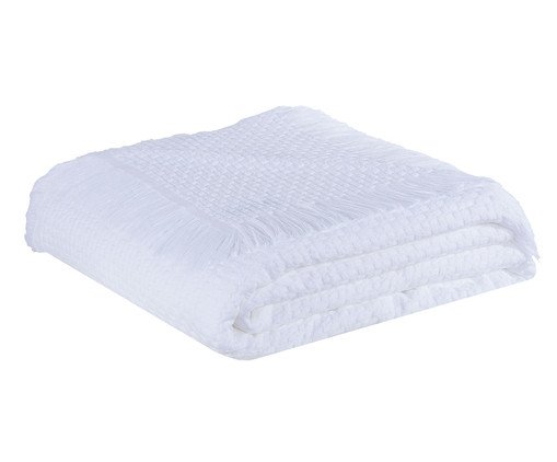 Cobre-Leito com Franja In Design Branco - Casal, branco | WestwingNow