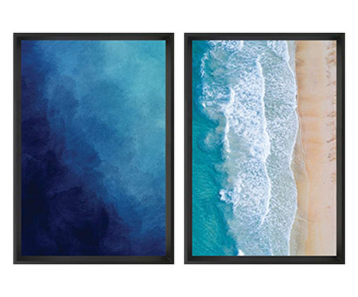 Jogo de Quadros com Vidro Mar, Multicolorido | WestwingNow