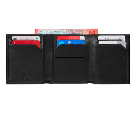 Carteira em Couro Victorinox Altius Alox Tri Fold Preta | Westwing