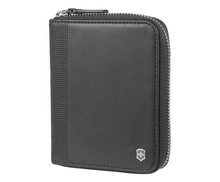 Carteira em Couro Victorinox Altius Alox Zip Around Preta | Westwing