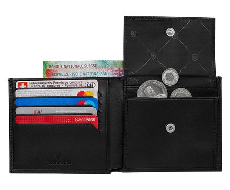 Carteira em Couro Victorinox Altius Alox Deluxe Bi Fold Preta | Westwing
