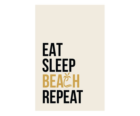 Placa de Madeira Eat Spleep Beach Repeat