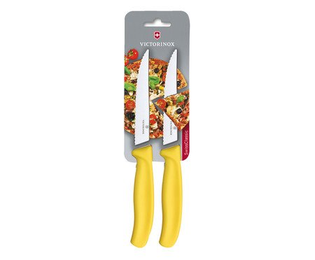 Jogo de Facas para Pizza em Inox Swiss Amarelo | Westwing