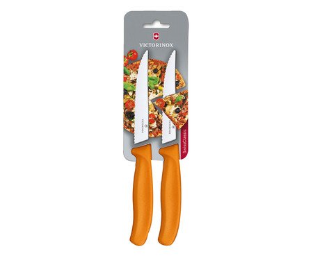 Jogo de Facas para Pizza em Inox Swiss Laranja | Westwing