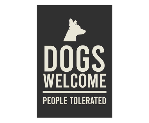 Placa de Madeira Dogs Welcome, Multicolorido | WestwingNow