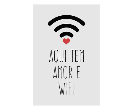 Placa de Madeira Aqui tem Amor e Wifi