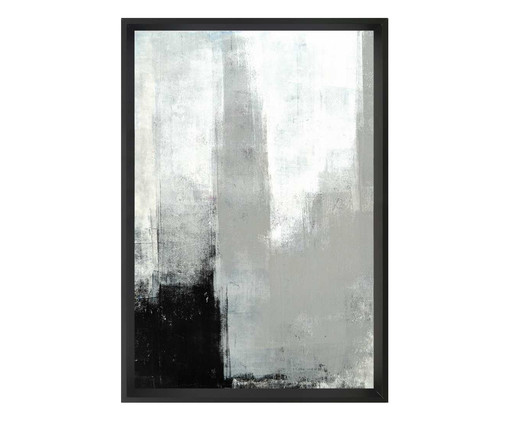 Quadro com Vidro Abstrato Preto e Branco - 40x60, Preto,Branco | WestwingNow