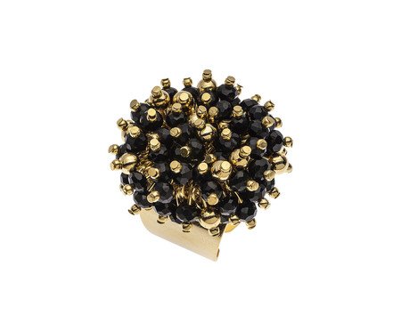 Anel Agradecer Black Ouro