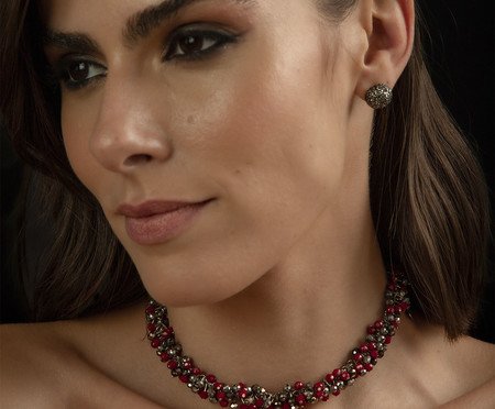 Choker Ritmo Cherry Prata | Westwing