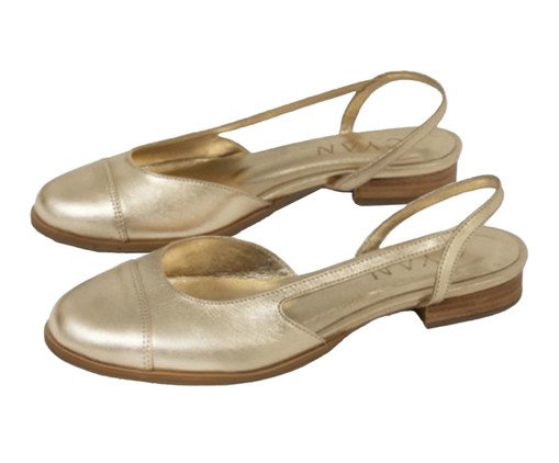 Sapatilha Boneca Couro Ouro Light, gold | WestwingNow