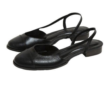 Sapatilha Boneca Couro Preto