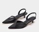Scarpin Kate Tela Couro Preto Salto Fino, black | WestwingNow