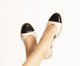 Sapatilha Boneca Couro Bicolor Off-White, black | WestwingNow
