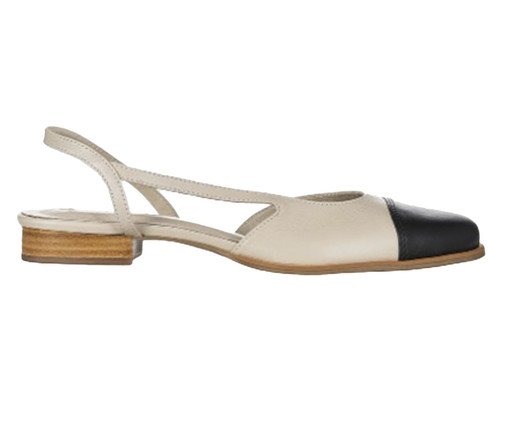 Sapatilha Boneca Couro Bicolor Off-White, black | WestwingNow