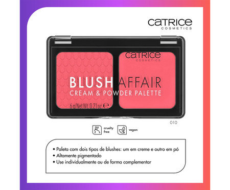 Paleta de Blush creme e pó Catrice Blush Affair 010 Stunning Strawberry | Westwing