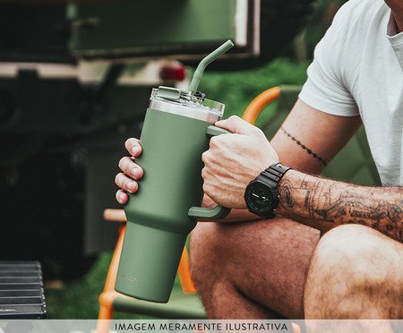 Caneca Térmica Kouda Vik Verde Sálvia | Westwing