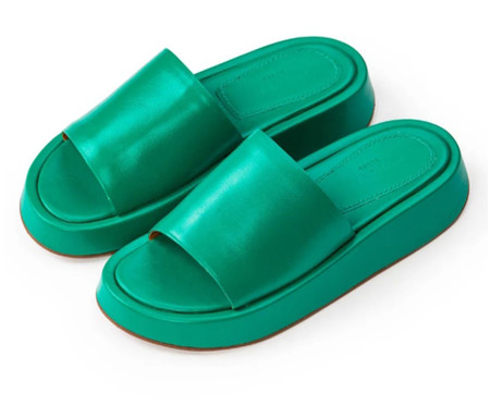 Flatform em Couro Tulipa Verde | Westwing