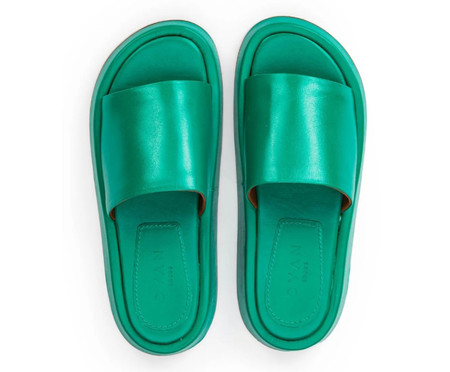 Flatform em Couro Tulipa Verde | Westwing