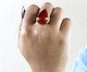 Anel Pedra Gota Banhado à Ouro 18k Ágata Natural Laterais, red | WestwingNow