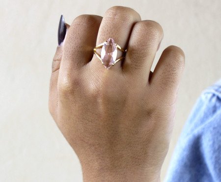 Anel Navete Cristal Rosa by Kumbayá Joias | Westwing