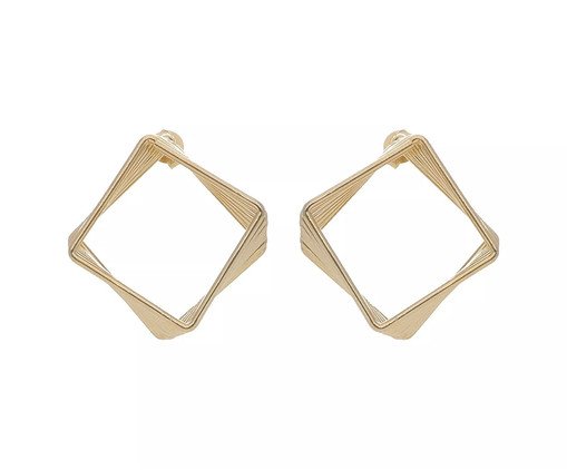 Brinco Quadrado Seis Fios Estilizado Banhado à Ouro 18K, multicolor | WestwingNow