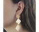 Brinco Triplo Losangos Martelado Banhado à Ouro 18K, multicolor | WestwingNow