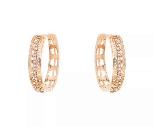 Brinco Argola Fileiras com Vazados Laterais Banhado à Ouro 18K, multicolor | WestwingNow