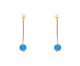Brinco Palito Pedra Natural Jade Cobalto Banhado à Ouro 18K, blue | WestwingNow