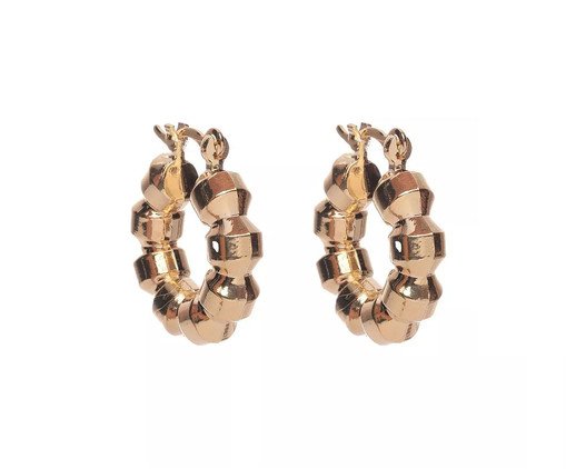 Brinco Argola Tubo Mola Fechado Banhado à Ouro 18K, multicolor | WestwingNow