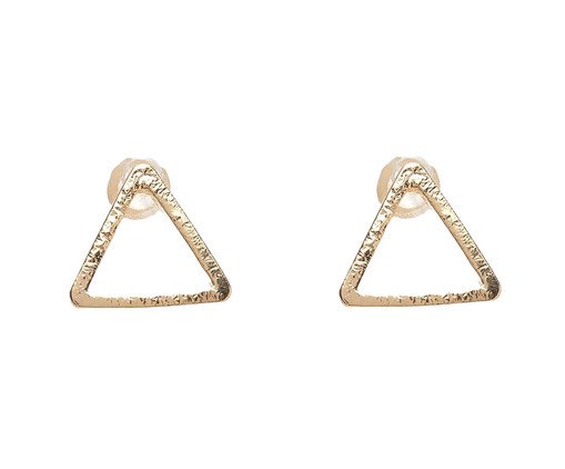 Brinco Pequeno Triângulo Vazado Banhado à Ouro 18K, multicolor | WestwingNow