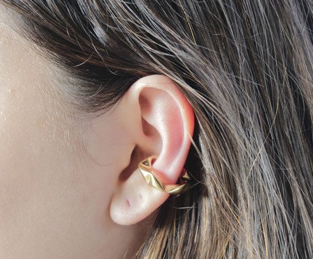 Brinco Piercing Fake G Argola Amassada Juliette Banhado à Ouro 18K | Westwing