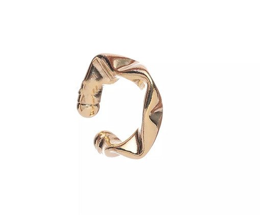 Brinco Piercing Fake M Argola Amassada Juliette Banhado à Ouro 18K, multicolor | WestwingNow
