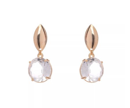 Brinco Ponto De Luz Oval Banhado à Ouro 18k | Westwing